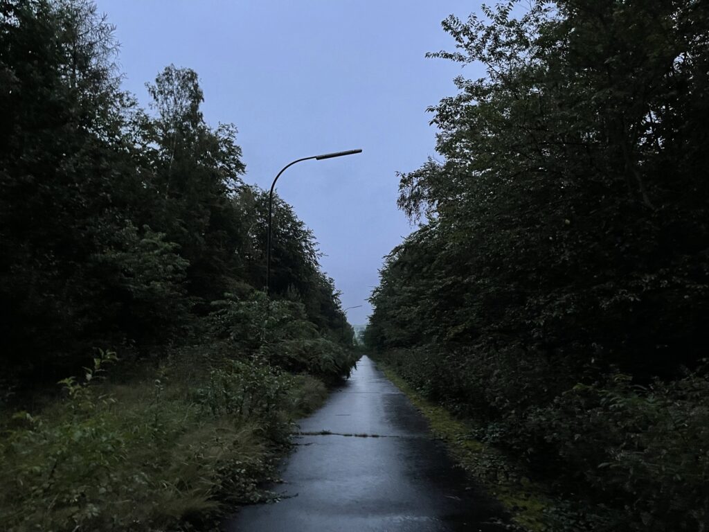 Straße mit Laternen
