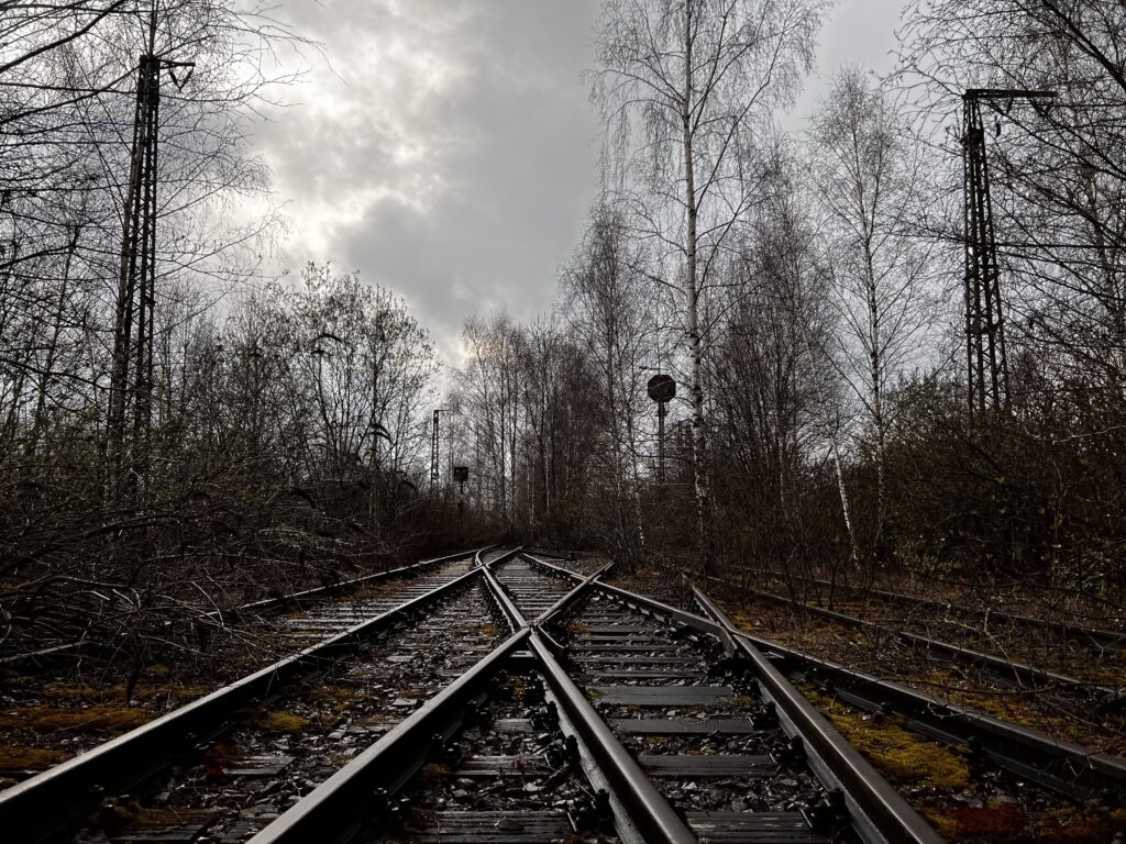 alte Weiche mit Signalen